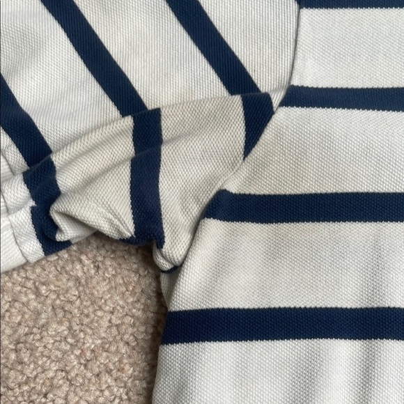 Polo Ralph Lauren White and Navy Striped Polo Shirt - Picture 3 of 9